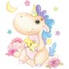 Nuevo FX-F189 Adhesivo decorativo de pared con diseño de unicornio de dibujos animados para la entrada del dormitorio infantil, autoadhesivo