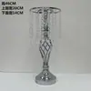 Florero de mesa, accesorios para bodas, nuevo arreglo floral con cortina de cuentas de cristal, decoración de lugar de boda, decoración de mesa principal, adornos de hierro forjado
