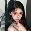Accesorios para el Cabello Super Hada Lolita Gótico Oscuro Retro Rosa Felpa Encaje Tocado Bola de Flores Subcultura Pasador