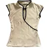 Nuevo Top Moda Y2K Estilo Europeo y Americano Transfronterizo Estampado Color Sólido Moda Ajustado Cuello Camisero Manga Corta
