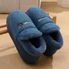 Zapatos de Algodón Cálidos Impermeables con Suela Gruesa de Felpa para Parejas de Invierno para el Hogar, Zapatillas de Algodón para Mujer y Hombre con Talón Cubierto