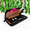 Carteira Longa com Porta-Cartões PU Coberto de Renda Respirável Bolsa de Mão em Couro Sintético Tendência Retro Zíper Horizontal Bolsa para Celular
