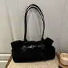 Bolso Retro de Terciopelo Transfronterizo Nuevo Estilo Otoño e Invierno 2025 Bolso de Hombro para el Trabajo Bolso de Mano para Mujer Bolso Tote