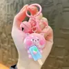 Chaveiro Pingente Ursinho Fofo Galvanizado Segurando Sorvete Charme para Bolsa Corrente para Chave de Carro Presente Venda por Atacado