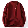 Suéter de Tricô com Design de Botões Masculino Gola Alta Sólido Outono Inverno Jaqueta Camisa Base Tendência Comércio Exterior Transfronteiriço Atacado