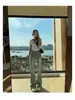Calça Jeans Flare Retrô Americana para Mulheres Outono 2025 Novo Cintura Alta Reta Slim Hot Girl Petite Bootcut
