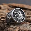 Anel de Design Audacioso Retro Cabeça de Lobo Mais Vendido Nórdico, Anel de Aço Inoxidável, Joias de Moda Retro Personalizadas Atacado