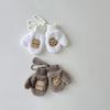 Qiu Nan Luvas de Pelúcia Infantil Inverno Estilo Coreano Moda Bonito Quente À Prova de Vento Pescoço Pendurado Dedo Luvas de Veludo do Bebê