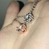 Colar com pingente de corrente de clavícula simples e fresco feminino, clássico, moissanite branca, seis garras, simulação de diamante de 2 quilates, banhado a ouro 18K