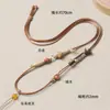 Cordón de Cuero Encerado Delgado Lanyard Tejido a Mano Colgante de Jade Ágata Ámbar DIY Cadena de Collar con Colgante de Combinación Libre