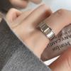 Anillo de té blanco cristal de hielo de plata de ley 925 con circón cuadrado, anillo abierto ajustable de moda, personalidad, tendencia ins, estilo frío