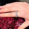Anillo de gema meteorito cometa Wang Yang Río de Estrellas brillante chapado en oro de 18 quilates gota de agua enrollado anillo de circón apilado