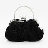 Bolsa de tela con flores de seda y satén para comercio exterior cosida a mano 14 rosas bolso de noche bolso de satén para vestido bolso de novia para mujer