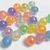 Cuentas redondas de 16 mm de polvo dorado luminoso Mabei con agujero recto, cuentas sueltas, material para abalorios para cadena de teléfono móvil hecha a mano DIY, accesorios de joyería