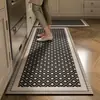 Alfombrilla de suelo de tierra de diatomeas estilo nórdico minimalista transfronteriza, resistente a la suciedad y fácil de limpiar, alfombrilla de cocina, juego de dos piezas de tira larga, alfombrilla para pies de cocina