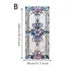Decoración para Ventana de Color Translúcido Adhesivo Electrostático Geométrico Floral con Borde Dorado, Pegatina para Ventana, Película para Ventana Anti-Espionaje