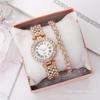 Relógio Pulseira Escala New Roman Comércio Exterior Cheio de Diamantes Conjunto de Relógios Femininos Relógio Popular Casual Feminino Relógio de Pulso de Quartzo Feminino Mulheres