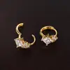 Aretes Starry~ de Plata de Ley S925 Chapados en Oro de 18K e Incrustados con Circonita para Mujer, Aretes de Gama Alta de Nicho, Versátiles para el Trabajo y el Uso Diario