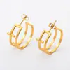 Joyería Popular Europea y Americana Acero de Titanio Hilo Convexo Pendientes Brillantes Diseño Único Pendientes de Nicho Fábrica Mayorista de Pendientes para Mujer