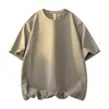 Selección premium de camisetas de verano para hombre, manga corta, color liso, alta gama, talla grande, holgadas, de seda de hielo, secado rápido, cuello redondo, finas