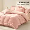 Juego de ropa de cama de cuatro piezas estilo lujo, engrosado de terciopelo de leche, colección nueva 2026, con sábanas y fundas de edredón de vellón de coral