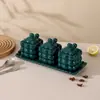 Conjunto de Potes de Cerâmica para Temperos com Base Conjunto de Potes para Temperos Pote de Sal para Cozinha Pote de Óleo Picante Pote para Temperos com Colher