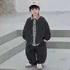 Conjunto de Três Peças Tendência Primavera e Outono Masculino Estilo Coreano Rascal Estiloso Conjunto Cool para Crianças Pequenas e Médias Roupas de Comércio Exterior Transfronteiriço