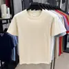 Camiseta masculina de algodão de alta qualidade, nova para o verão, de manga curta, moderna e versátil, corte solto, elástica, bordada, com toque premium