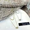 Colar de Zircônia de Camada Dupla para Mulheres, Corrente para Suéter Tendência, Corrente de Clavícula de Camada Dupla Prateada de Luxo Leve de Nicho