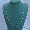 G18K cadena o densa de oro grueso perla de agua dulce 3-4 mm redonda luz fuerte casi impecable colgante de collar de perlas pequeñas multi-uso