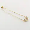 Corrente de Joia Banhada a Ouro, Pingente de Pedra de Cristal Zircônia Cravejado com Diamantes, Pulseira Feminina Acessórios de Joia Personalizados, Pérolas
