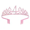 Diadema Corona Feliz Cumpleaños Infantil Fiesta Bebé Diamante Brillante Digital 3 Años 4 Años 5 Años 6 Años Accesorios para el Cabello
