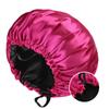 Gorro de Noche de Satén de Doble Capa para Mujer, Nuevo y de Moda, Transfronterizo, Salón de Belleza, Botón Ajustable, Gorro para Quimioterapia, Proporcionado por el Fabricante