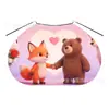 Capa Colorida Infantil Personalizada de Fábrica para o Dia dos Namorados com Estampa de Coração, Capa de Urso com Capuz e Cordão