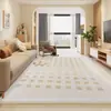 Terciopelo de Cristal Estilo Lujo Ligero Color Crema Alfombra para Sala de Estar Alfombrilla para Sofá Mesa de Café Alfombra de Área Grande Dormitorio Mesita de Noche Fácil de Cuidar