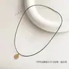 Cordón para Colgante Cuerda de Cuero Encerado Cadena para Clavícula Hombres y Mujeres Gargantilla Negra Delgada Colgante Colgante de Cristal Dorado Cuerda para Collar con Hebilla Oculta
