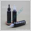 Botella de Plástico Negro con Tapa Puntiaguda de 120 ml Botella de Apriete para Esencia Leche Tapa con Punta Sub-botella Botella de Muestra para Aceite Esencial Botella de Apriete para Pasta de Color