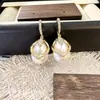 Aretes de Perla Ovalada con Circonita Microincrustada Moda para el Trabajo Diseño de Nicho de Moda Pendientes Colgantes de Uso Diario de Alta Gama Accesorios para el Oído
