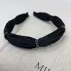 Diadema de Seda Vintage con Pedrería de Lujo Ligero, Diadema Anudada, Elegante Accesorio para el Cabello de Mujer Estilo Francés, Diseño Plegado que Hace que el Rostro Parezca Más Pequeño y la Cabeza Más Alta