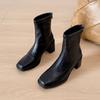 Botas Martin Estilo Británico para Mujer, Botas Delgadas de Tacón Alto, Botas Cortas Marrones Clásicas Simples para el Trabajo, Botas de Mujer Talla Pequeña, Tacones Gruesos, Modernas