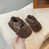Zapatos de Peluche Capitán Tigre 2026 para Mujer, Zapatos de Algodón Versátiles con Hebilla de Cinturón, Moda para Exteriores para Otoño e Invierno, sin Cordones con Forro Polar, Modelo Nuevo
