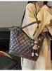 Bolsa Retrô de Grande Capacidade Transfronteiriça para Mulheres, Versátil para Outono e Inverno, Nova Bolsa de Ombro Acolchoada Casual 2026, Bolsa Tote Texturizada
