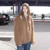 Agora Ng Coréia Dongdaemun Designer L*W Clássica Botões Retro Jaqueta de Pele de Carneiro Camurça