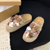 Medias Pantuflas Cerradas Lindas de Lazo Estilo Japonés para Mujer, Para Usar al Aire Libre, Nuevas Sandalias con Suela Gruesa que Aumentan la Altura para Primavera y Otoño 2026