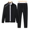 Traje deportivo casual de otoño de manga larga para hombre, algodón puro, suéter tipo papá para correr y fitness, chaqueta, conjunto de tres piezas, conjunto de dos piezas