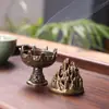 Quemador de incienso Boshan vintage quemador de incienso para interiores del hogar quemador de incienso de aleación quemador de áloe y sándalo adornos antiguos para ceremonia del té