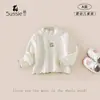Camiseta Infantil Feminina 2026 Novidades de Outono Roupa para Bebês e Crianças Pequenas Manga Longa Top Roupa de Outono para Bebê Camisa Versátil para Usar por Baixo