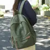 Mochila escolar de gran capacidad estilo bosque para mujeres estudiantes universitarias mochila simple de color sólido de pana japonesa estudiantes de secundaria mochila de viaje