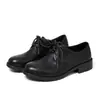 Zapatos de cuero de tacón grueso con punta redonda estilo universitario para mujer, de venta caliente y en stock, transpirables, con suela gruesa, para el trabajo, versátiles para primavera y otoño