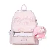 Bolsa de Encaje Rosa Floral de Conejo Fresca y Sencilla, Mochila Dulce y Elegante para el Trabajo para Mujer, Mochila Estilo Coreano Estilo Ins